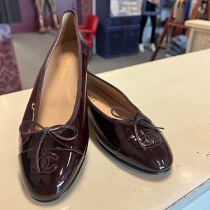 Authentic Chanel patent leather ballerina flats